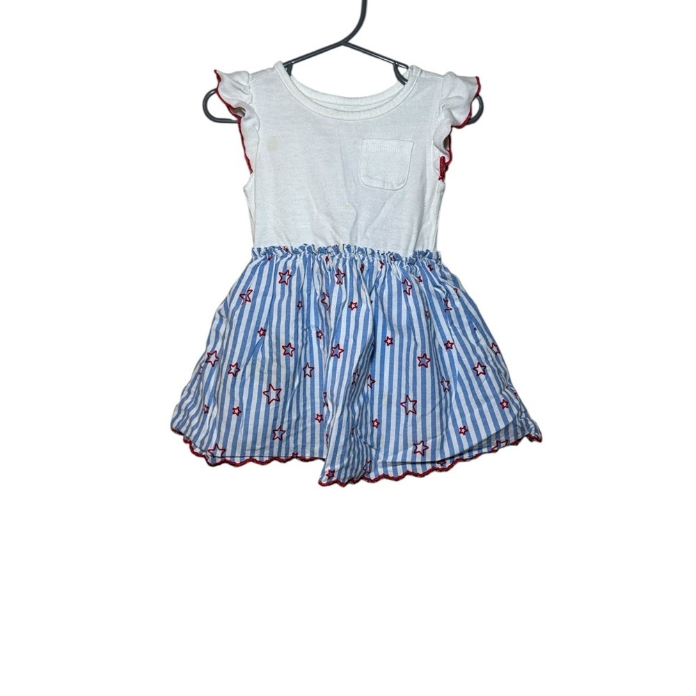 Cat & Jack Toddler Girls 4th of July Dress Red White and Blue Size 18 Months